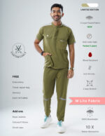Customizable FERIL OLIVE LIMITED EDITION - MLite Fabric / Mandarin / Jogger Pant / 2 way Stretch(MaleFullset) MKZ180