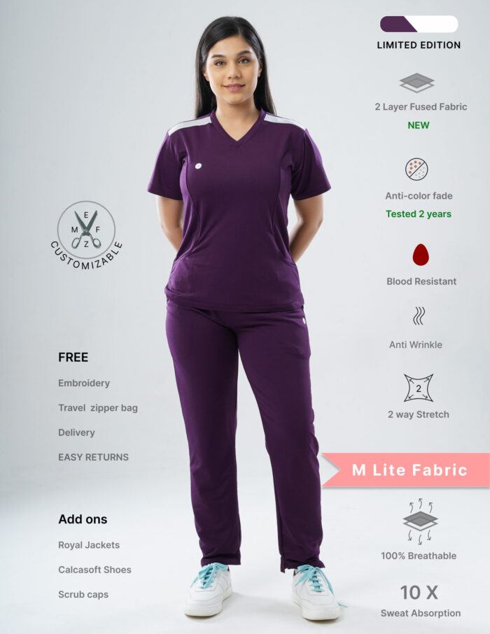 Customizable Merlot Wine LIMITED EDITION - MLite Fabric / V Neck / Straight Pant / 2 way Stretch(FemaleFullset) MKZ18 - Image 1