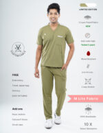 Customizable FERIL OLIVE LIMITED EDITION - MLite Fabric / V Neck / Straight Pant / 2 way Stretch(MaleFullset) MKZ177