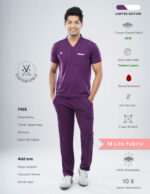 Customizable Merlot Wine LIMITED EDITION - MLite Fabric / V Neck / Straight Pant / 2 way Stretch/(MaleFullset) MKZ145