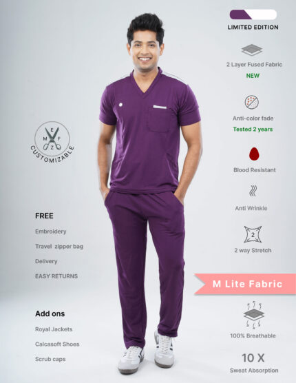 Customizable Merlot Wine LIMITED EDITION - MLite Fabric / V Neck / Straight Pant / 2 way Stretch/(MaleFullset) MKZ145
