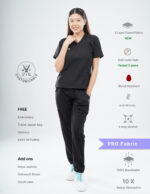 Customizable VANTA BLACK - PRO Fabric / V Neck / Jogger Pant / 4 way Stretch(FemaleFullset) MKZ9