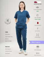 Customizable PRUSSIAN BLUE LIMITED EDITION - PRO Fabric / V Neck / Jogger Pant / 4 way Stretch(FemaleFullset) MKZ2 - Image 5