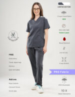 Customizable ANCHOR GREY LIMITED EDITION - PRO Fabric / V Neck / Straight Pant / 4 way Stretch(FemaleFullset) MKZ8
