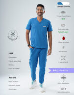 Customizable DODGER BLUE LIMITED EDITION - PRO Fabric / V Neck / Jogger Pant / 4 way Stretch(MaleFullset) MKZ131