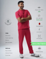 Customizable MELANGE PINK - Ultra Lite Fabric / Mandarin Collar / Jogger Pant / 2 way Stretch(MaleFullset) MKZ210