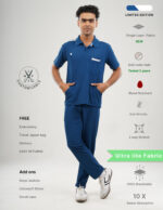 Customizable COSMIC BLUE LIMITED EDITION - Ultra Lite Fabric / Polo Collar / Straight Pant / 2 way Stretch(MaleFullset) MKZ193