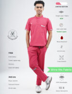 Customizable MELANGE PINK LIMITED EDITION - Ultra Lite Fabric / Mandarin Collar / Straight Pant / 2 way Stretch(MaleFullset) MKZ213