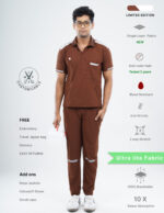 Customizable MOCHA BROWN LIMITED EDITION - Ultra Lite Fabric / Polo Collar / Jogger Pant / 2 way Stretch(MaleFullset) MKZ228