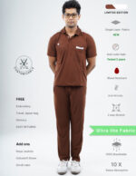 Customizable MOCHA BROWN LIMITED EDITION - Ultra Lite Fabric / Polo Collar / Straight Pant / 2 way Stretch(MaleFullset) MKZ229