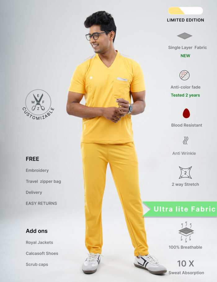 Customizable YEL LOVE LIMITED EDITION - MLite Fabric / V Neck / Straight Pant / 2 way Stretch(MaleFullset) MKZ233 - Image 1