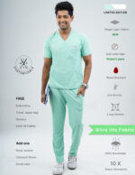 Customizable FROSTED MINT LIMITED EDITION - MLite Fabric / V Neck / Straight Pant / 2 way Stretch(MaleFullset) MKZ245