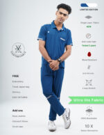 Customizable COSMIC BLUE LIMITED EDITION - Ultra Lite Fabric / Polo Collar / Jogger Pant / 2 way Stretch(MaleFullset) MKZ192