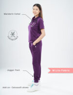 Customizable MERLOT WINE - M Lite Fabric / Mandarin / Jogger Pant / 2 way Stretch(FemaleFullset) MKZ19 - Image 2
