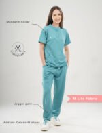 Customizable HYLORA TEAL - M Lite Fabric / Mandarin / Jogger Pant / 2 way Stretch(FemaleFullset) MKZ39 - Image 2