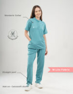 Customizable HYLORA TEAL - M Lite Fabric / Mandarin / Straight Pant / 2 way Stretch(FemaleFullset) MKZ40 - Image 2