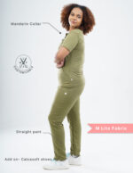Customizable FERIL OLIVE - M Lite Fabric / Mandarin / Straight Pant / 2 way Stretch(FemaleFullset) MKZ48 - Image 2
