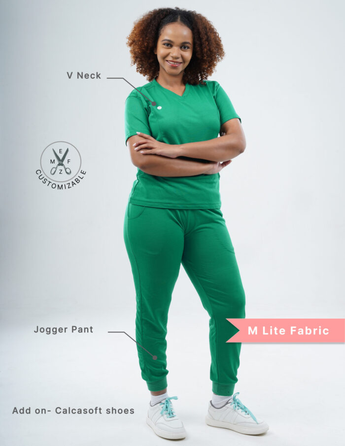 Customizable TECTOGREEN - M Lite Fabric / V Neck / Jogger Pant / 2 way Stretch(FemaleFullset) MKZ51 - Image 2