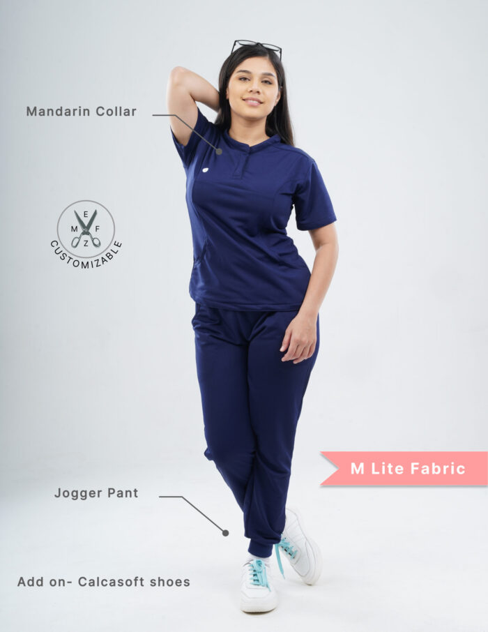 Customizable ORLIN NAVY - Ultra Lite Fabric / Mandarin / Jogger Pant / 2 way Stretch(FemaleFullset) MKZ32 - Image 2