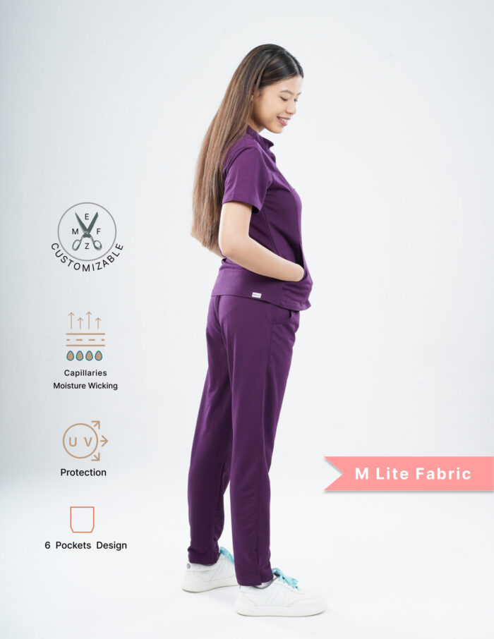 Customizable MERLOT WINE - M Lite Fabric / Mandarin / Straight Pant / 2 way Stretch(FemaleFullset) MKZ20 - Image 3