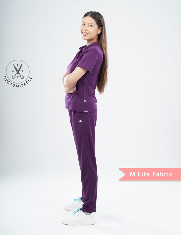 Customizable MERLOT WINE - M Lite Fabric / Mandarin / Straight Pant / 2 way Stretch(FemaleFullset) MKZ20 - Image 4