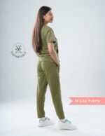 Customizable FERIL OLIVE - M Lite Fabric / V Neck / Jogger Pant / 2 way Stretch(FemaleFullset) MKZ43 - Image 5
