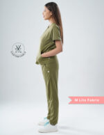 Quick Delivery | CHENNAI | Customizable FERIL OLIVE - M Lite Fabric / V Neck / Straight Pant / 2 way Stretch(FemaleFullset) MKZ291 - Image 4