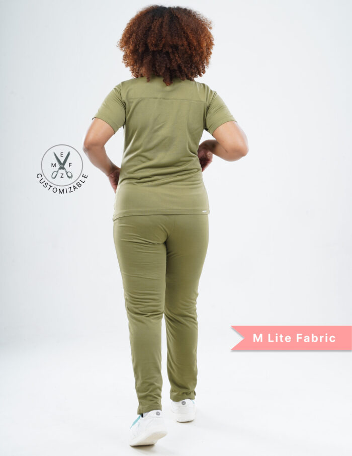 Customizable FERIL OLIVE - M Lite Fabric / Mandarin / Straight Pant / 2 way Stretch(FemaleFullset) MKZ48 - Image 4