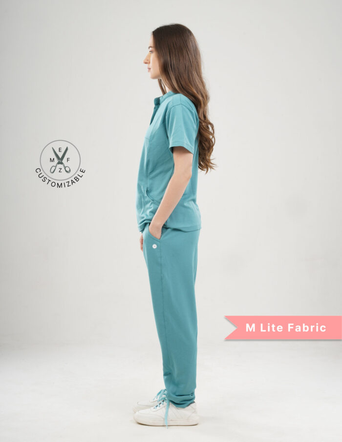 Customizable HYLORA TEAL - M Lite Fabric / Mandarin / Jogger Pant / 2 way Stretch(FemaleFullset) MKZ39 - Image 4
