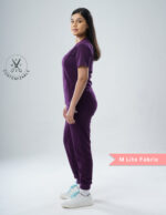 Customizable MERLOT WINE - M Lite Fabric / V Neck / Jogger Pant / 2 way Stretch(FemaleFullset) MKZ15 - Image 5