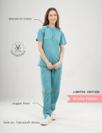 Customizable HYLORA TEAL LIMITED EDITION - M Lite Fabric / Mandarin / Jogger Pant / 2 way Stretch(FemaleFullset) MKZ41 - Image 2