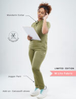 Customizable FERIL OLIVE LIMITED EDITION - M Lite Fabric / Mandarin / Straight Pant / 2 way Stretch(FemaleFullset) MKZ50 - Image 2