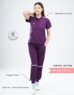 Customizable MERLOT WINE LIMITED EDITION - M Lite Fabric / Mandarin / Jogger Pant / 2 way Stretch(FemaleFullset) MKZ21 - Image 2