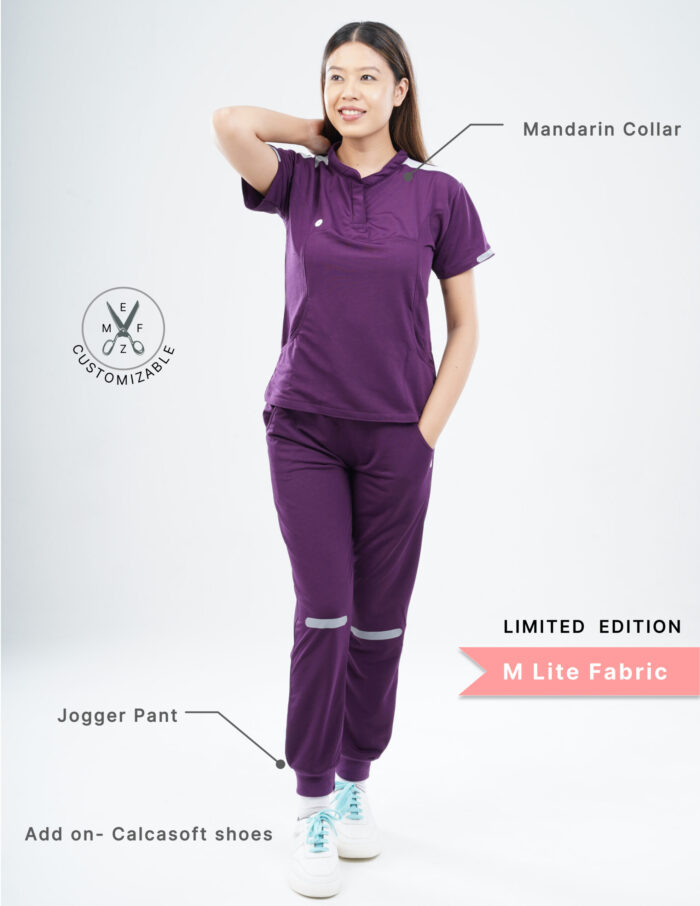 Customizable MERLOT WINE LIMITED EDITION - M Lite Fabric / Mandarin / Jogger Pant / 2 way Stretch(FemaleFullset) MKZ21 - Image 2