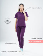 Customizable MERLOT WINE LIMITED EDITION - M Lite Fabric / Mandarin / Straight Pant / 2 way Stretch(FemaleFullset) MKZ22 - Image 2