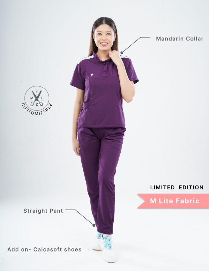 Customizable MERLOT WINE LIMITED EDITION - M Lite Fabric / Mandarin / Straight Pant / 2 way Stretch(FemaleFullset) MKZ22 - Image 2