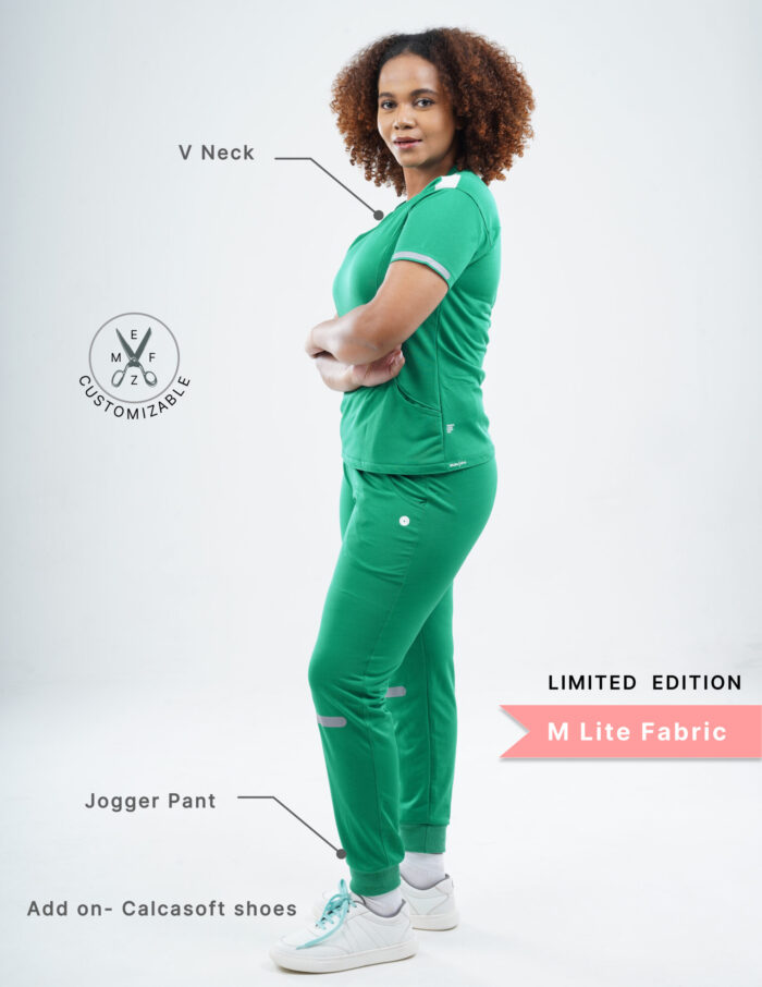 Customizable TECTOGREEN - Ultra Lite Fabric / V Neck / Jogger Pant / 2 way Stretch(FemaleFullset) MKZ23 - Image 2