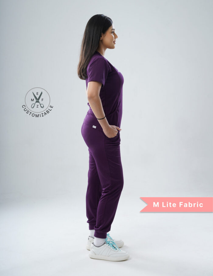 Customizable MERLOT WINE - M Lite Fabric / V Neck / Jogger Pant / 2 way Stretch(FemaleFullset) MKZ15 - Image 6