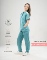Customizable HYLORA TEAL LIMITED EDITION - M Lite Fabric / Mandarin / Jogger Pant / 2 way Stretch(FemaleFullset) MKZ41 - Image 3