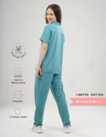 Customizable HYLORA TEAL LIMITED EDITION - M Lite Fabric / Mandarin / Straight Pant / 2 way Stretch(FemaleFullset) MKZ42 - Image 3
