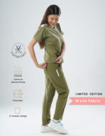 Customizable FERIL OLIVE LIMITED EDITION - M Lite Fabric / V Neck / Straight Pant / 2 way Stretch(FemaleFullset) MKZ46 - Image 3