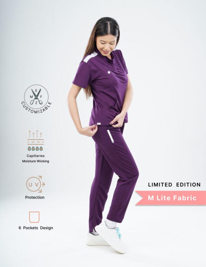 Customizable MERLOT WINE LIMITED EDITION - M Lite Fabric / Mandarin / Straight Pant / 2 way Stretch(FemaleFullset) MKZ22 - Image 3