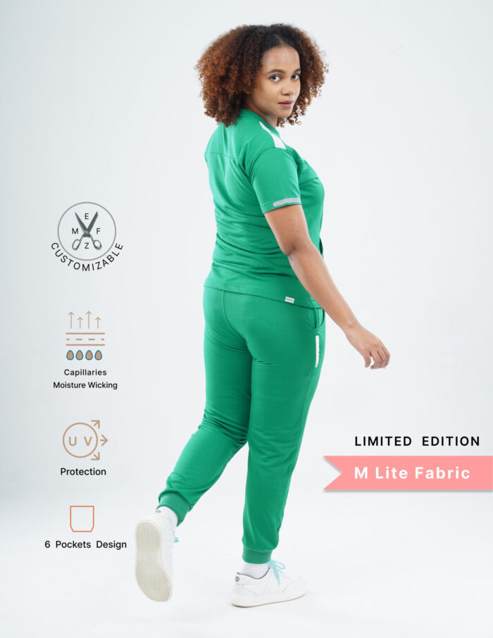 Customizable TECTOGREEN - Ultra Lite Fabric / V Neck / Jogger Pant / 2 way Stretch(FemaleFullset) MKZ23 - Image 3