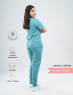 Customizable HYLORA TEAL - M Lite Fabric / V Neck / Straight Pant / 2 way Stretch(FemaleFullset) MKZ38 - Image 3