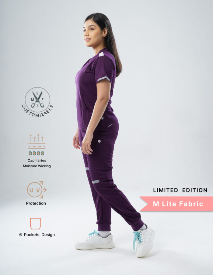 Customizable MERLOT WINE LIMITED EDITION - M Lite Fabric / V Neck / Jogger Pant / 2 way Stretch(FemaleFullset) MKZ17 - Image 3