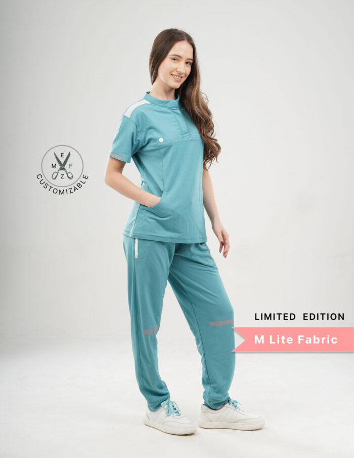 Customizable HYLORA TEAL LIMITED EDITION - M Lite Fabric / Mandarin / Jogger Pant / 2 way Stretch(FemaleFullset) MKZ41 - Image 4