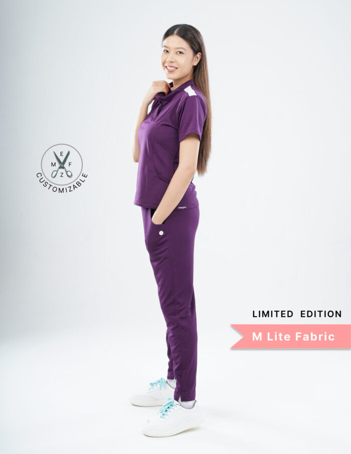 Customizable MERLOT WINE LIMITED EDITION - M Lite Fabric / Mandarin / Straight Pant / 2 way Stretch(FemaleFullset) MKZ22 - Image 4