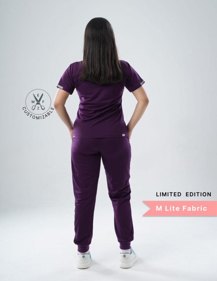Customizable MERLOT WINE LIMITED EDITION - M Lite Fabric / V Neck / Jogger Pant / 2 way Stretch(FemaleFullset) MKZ17 - Image 4