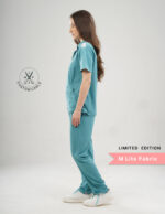 Customizable HYLORA TEAL LIMITED EDITION - M Lite Fabric / Mandarin / Straight Pant / 2 way Stretch(FemaleFullset) MKZ42 - Image 5