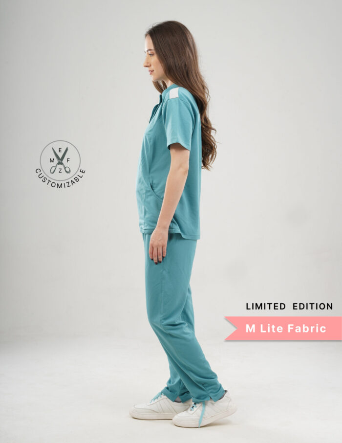 Customizable HYLORA TEAL LIMITED EDITION - M Lite Fabric / Mandarin / Straight Pant / 2 way Stretch(FemaleFullset) MKZ42 - Image 5